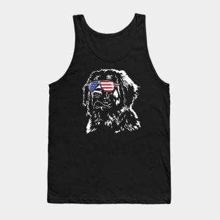 Leonberger American Flag sunglasses patriotic dog Tank Top